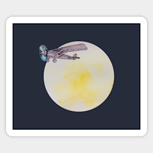 Airplane and moon Sticker